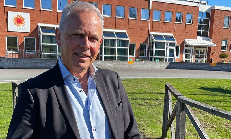 Thomas Sundling, vd för Stora Enso Packaging, utomhus.