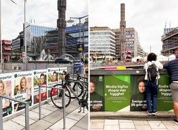 Valaffischer från Centerpartiet och Miljöpartiet