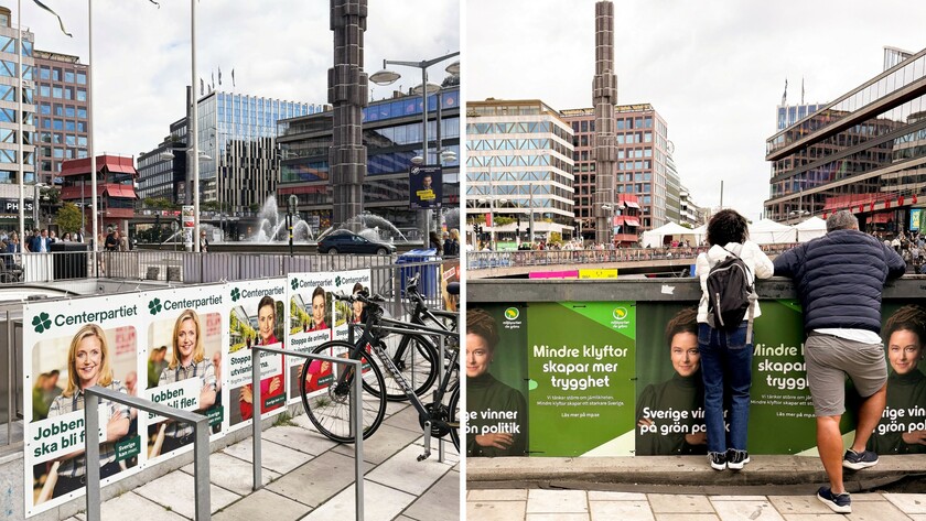 Valaffischer från Centerpartiet och Miljöpartiet