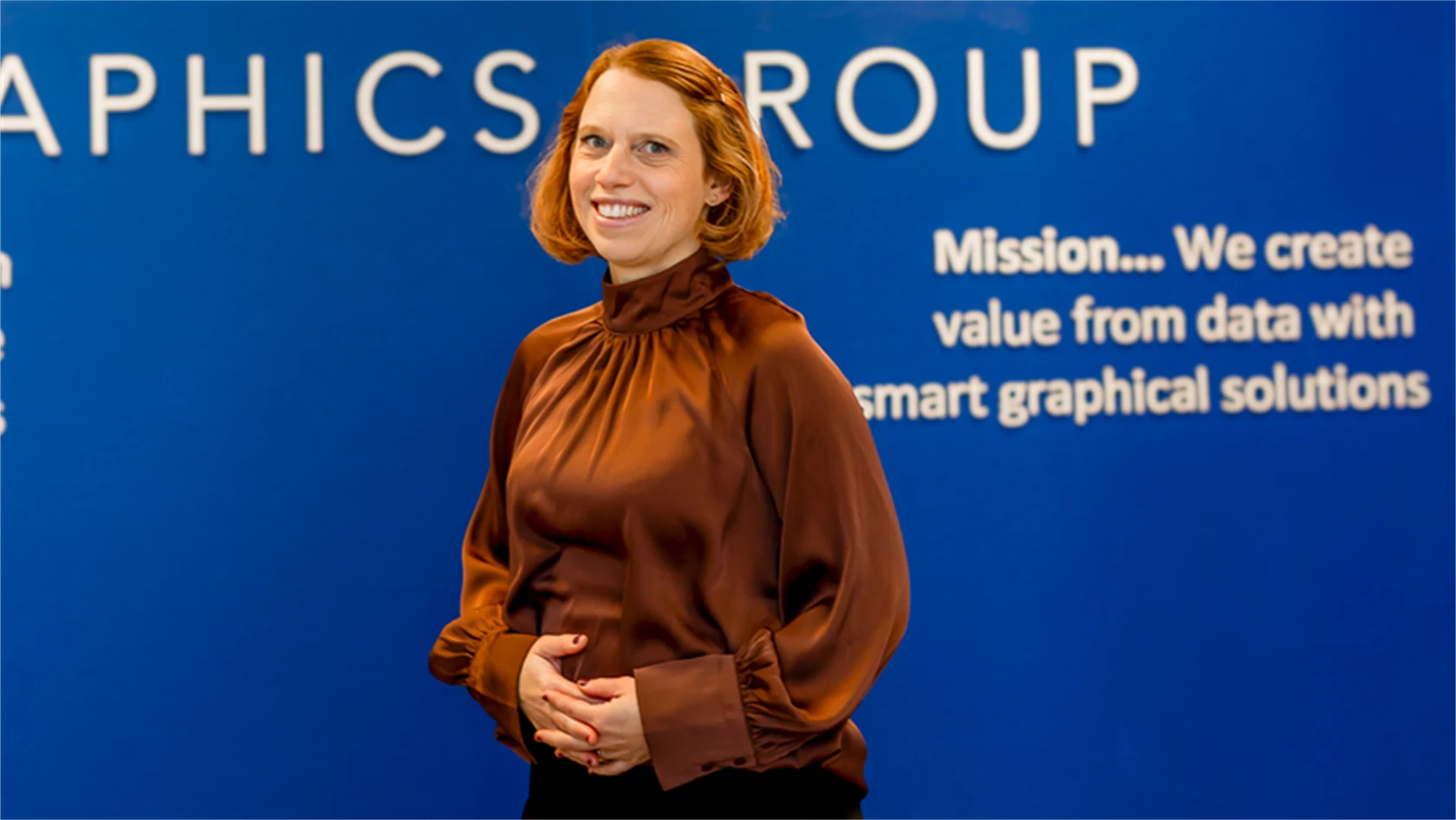 Bild på Sara Novak, vd för Miller Graphics.