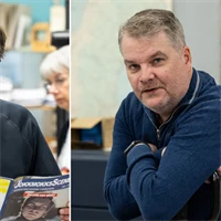 Bild på Mats Garbom, delägare och säljare på Lule Grafiska, och Niclas Fredriksson, vd för Lule Grafiska.