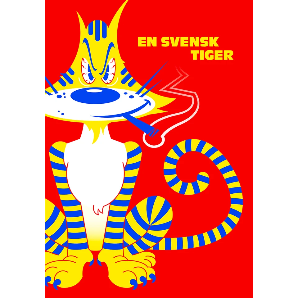Bild på tävlingsbidraget "En svensk tiger" i PrintPower Award 2024.