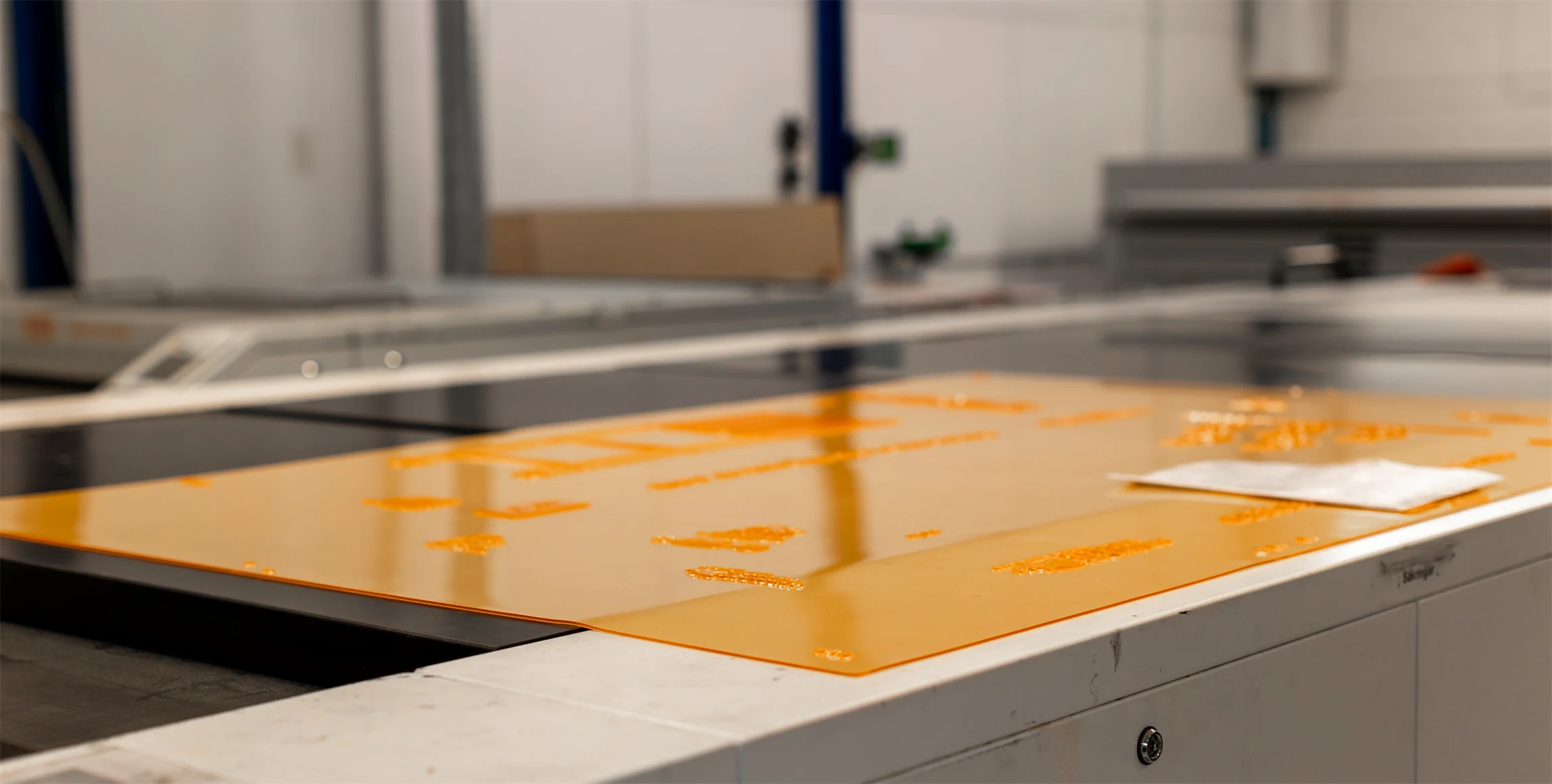 Bild på kliché som används vid flexografiskt tryck. 