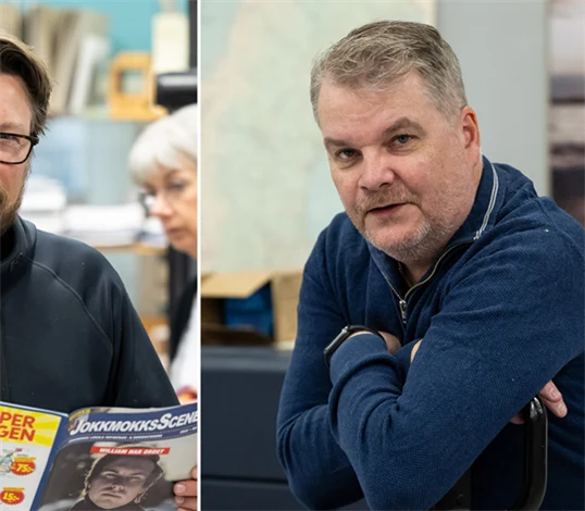 Bild på Mats Garbom, delägare och säljare på Lule Grafiska, och Niclas Fredriksson, vd för Lule Grafiska.