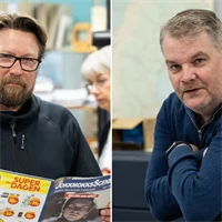 Bild på Mats Garbom, delägare och säljare på Lule Grafiska, och Niclas Fredriksson, vd för Lule Grafiska.