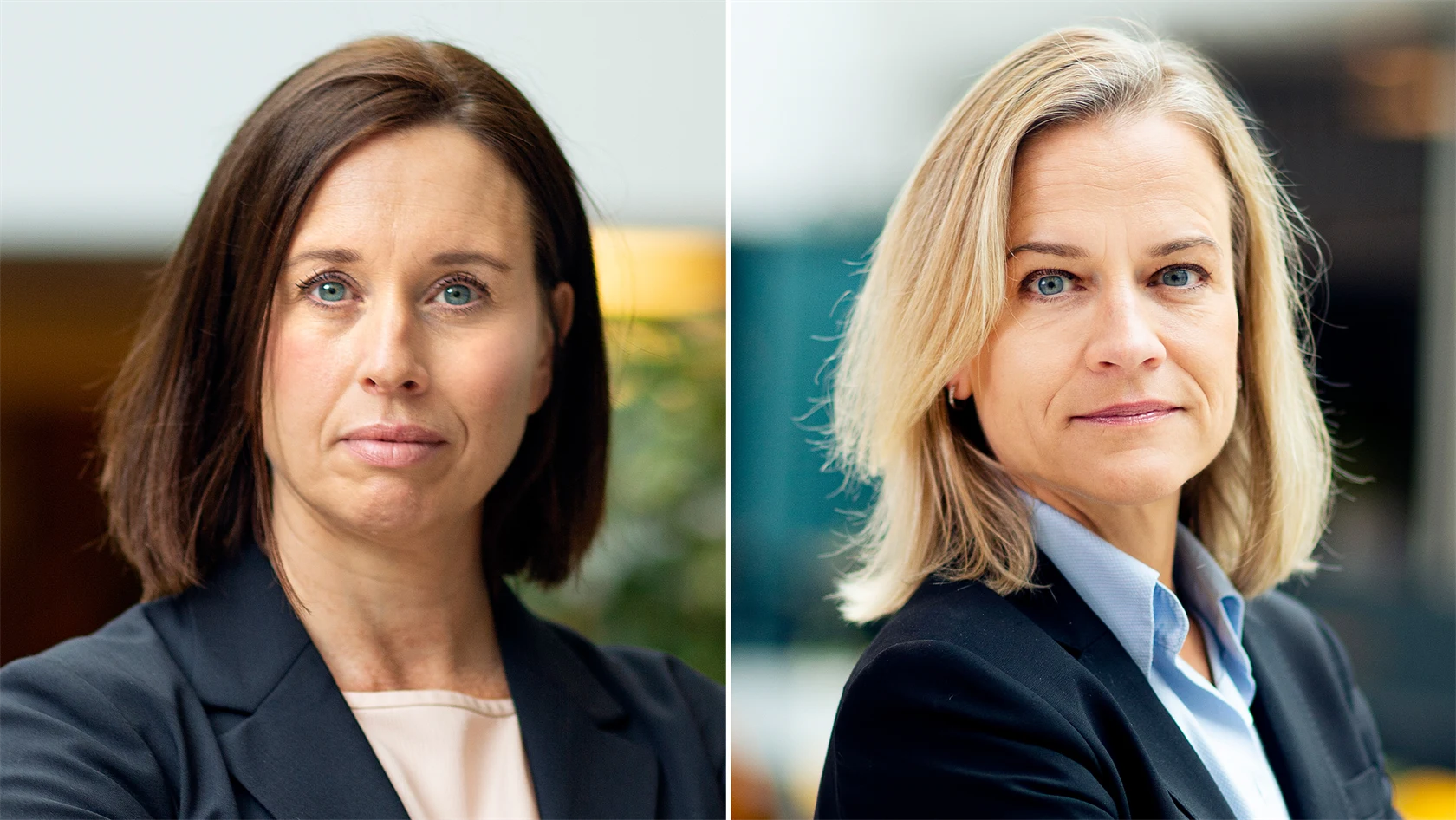 Bild på Anna Freij, förhandlingschef Grafiska Företagen, och Eva Glückman, vd Grafiska Företagen